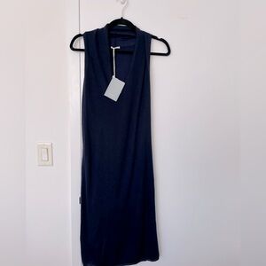 Malo navy cashmere silk blend dress NWT